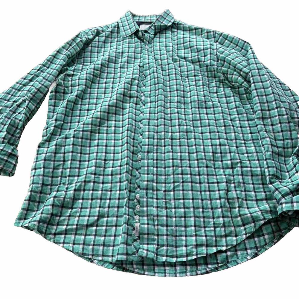 Peter‎ England Green Plaid Long Sleeve Button-Down Shirt Men’s M Casual